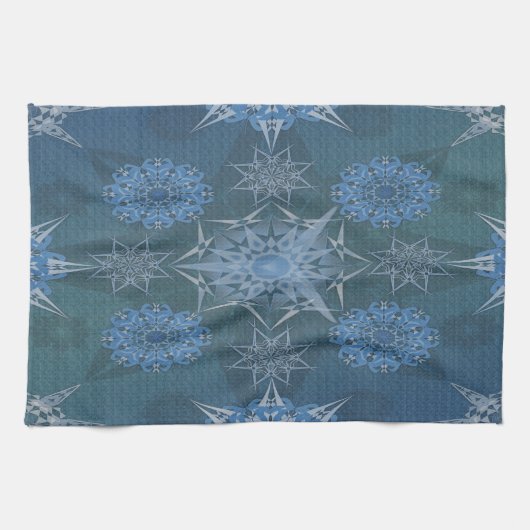 Hexa driehoeken yantra bloemblaadjes inscriptie theedoek (Horizontaal)