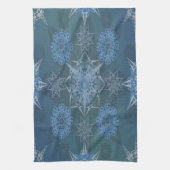 Hexa driehoeken yantra bloemblaadjes inscriptie theedoek (Verticaal)