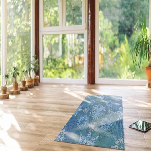 Hexa driehoeken yantra bloemblaadjes inscriptie yogamat