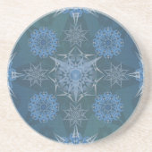 Hexa driehoeken yantra bloemblaadjes inscriptie zandsteen onderzetter (Voorkant)