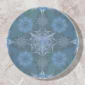 Hexa driehoeken yantra bloemblaadjes inscriptie zandsteen onderzetter