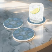 Hexa driehoeken yantra bloemblaadjes inscriptie zandsteen onderzetter