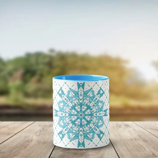 Hexa driehoeken yantra bloemblaadjes mok