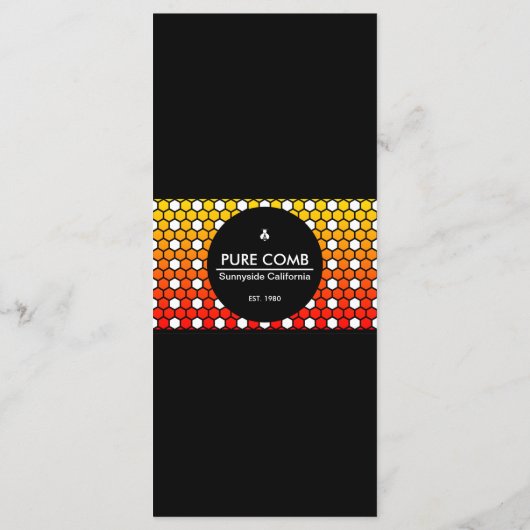 Hexa Honeycomb Apiary Honey Bee Menu (Achterkant)