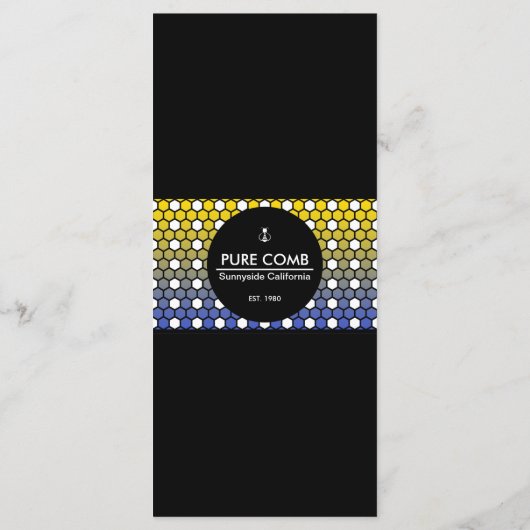 Hexa Honeycomb Apiary Honey Menu (Achterkant)