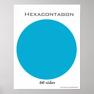 Hexacontagon Poster van veelhoek