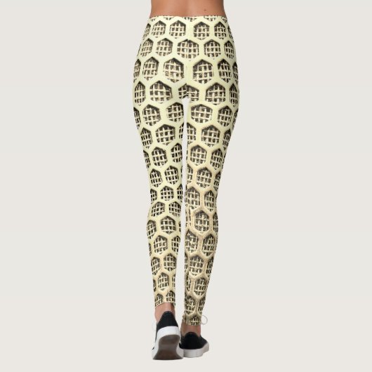 HexaFlow Mesh Leggings – Vet in Geel (Achterkant)