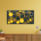HexaFlux: futuristische hexagonale stroming Canvas Afdruk (Insitu (Woonkamer))
