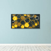 HexaFlux: futuristische hexagonale stroming Canvas Afdruk (Insitu (Houten vloer))