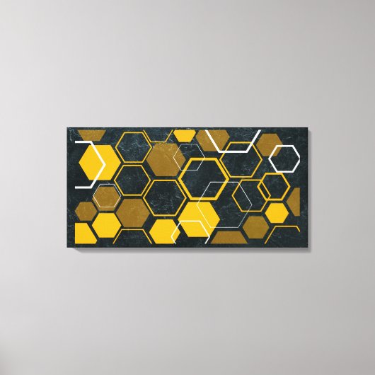 HexaFlux: futuristische hexagonale stroming Canvas Afdruk (Voorkant)