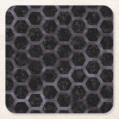 HEXAGON2 ZWARTE MARBLE & BLACK WATERVERF KARTONNEN ONDERZETTERS (Voorkant)