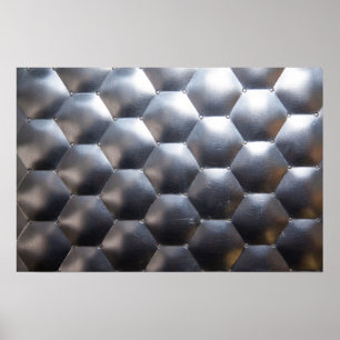 Hexagon 3D-effect - Metaal patroontextuur - Poster