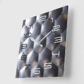 Hexagon 3D-effect - Metalen patroonstructuur Vierkante Klok (Hoek)