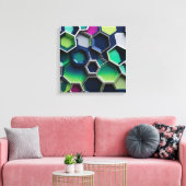 Hexagon abstract canvas afdruk (Insitu (Woonkamer))