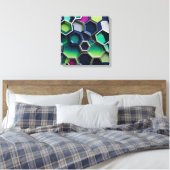 Hexagon abstract canvas afdruk (Insitu (Slaapkamer))