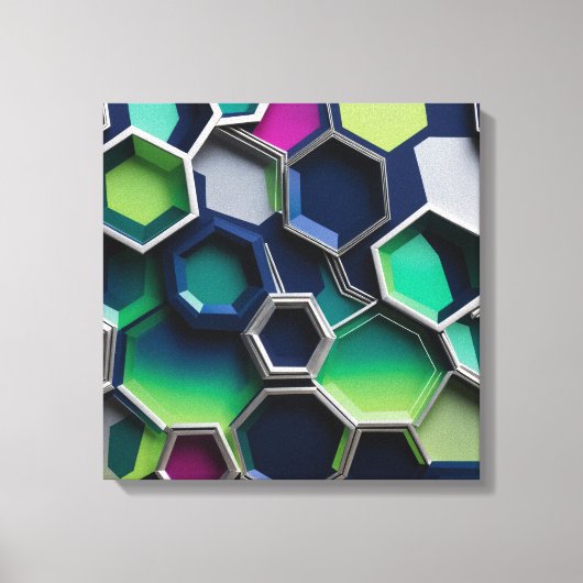 Hexagon abstract canvas afdruk (Voorkant)