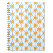 Hexagon abstract geometrical pattern in orange blu notitieboek (Voorkant)