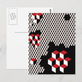 Hexagon abstract geometrisch ontwerp briefkaart (Voorkant / Achterkant)