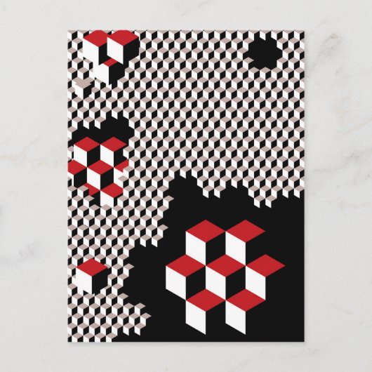Hexagon abstract geometrisch ontwerp briefkaart (Voorkant)