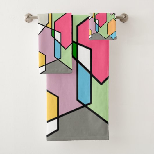 Hexagon Bauhaus Bad Handdoek (Insitu)