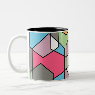 Hexagon Bauhaus - Pastels Tweekleurige Koffiemok