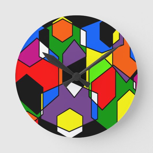 Hexagon Bauhaus  Ronde Klok (Voorkant)