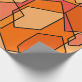 Hexagon Bauhaus - Sinaasappel Cadeaupapier (Hoek)