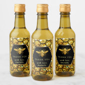 hexagon bije bedankt wijn etiket (Flessen)