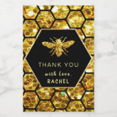 hexagon bije bedankt wijn etiket (Enkel label)