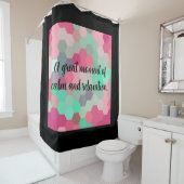 Hexagon black douchegordijn (In situ)