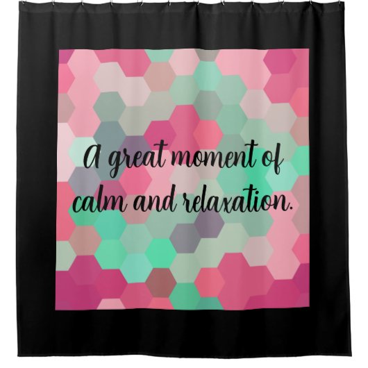 Hexagon black douchegordijn (Voorkant)