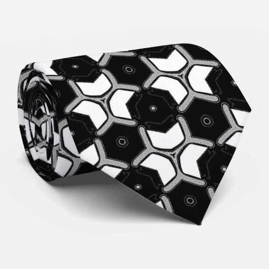 Hexagon Black & White Mode stropdas (Opgerold)