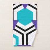 Hexagon blauw zwart paarse bad handdoek (Handdoek)