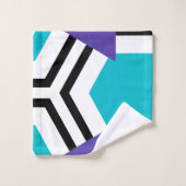 Hexagon blauw zwart paarse bad handdoek (Wasdoekje)