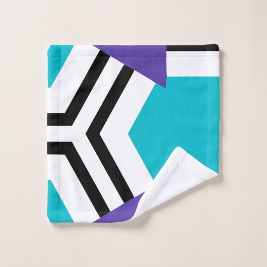 Hexagon blauw zwart paarse bad handdoek (Wasdoekje)