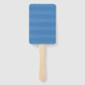 Hexagon blauw zwart patroon handwaaier (Achterkant)