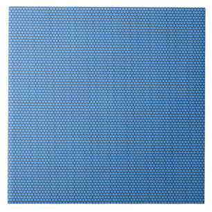 Hexagon blauw zwart patroon tegeltje