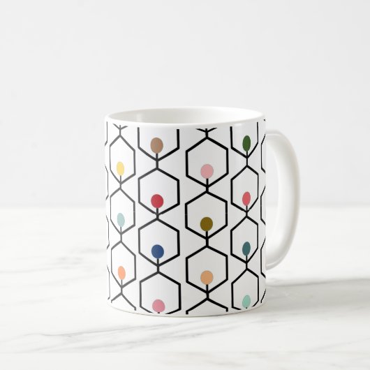 Hexagon Chains Coffee Mok (Voorkant rechts)