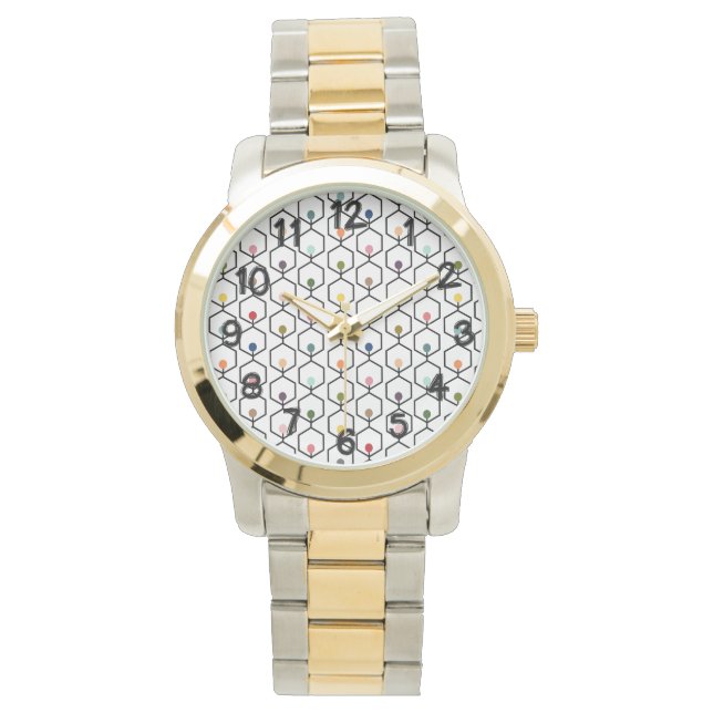 Hexagon Chains Horloge (Voorkant)