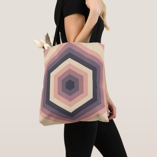 Hexagon Coffee Cream Tote Bag (Dichtbij)