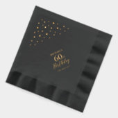 Hexagon Confetti Modern 60ste verjaardagsfeest voo Folie Servetten (Links)