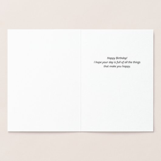 Hexagon Confetti Stylish Custom Happy Birthday Folie Kaarten (Binnen)