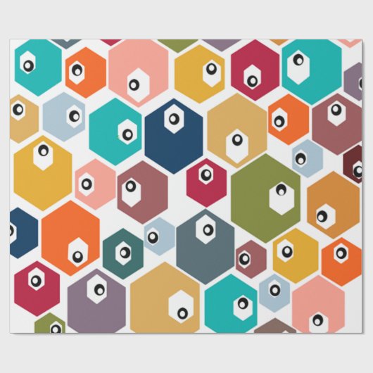 Hexagon Eyeballen Cadeaupapier (Vlak)