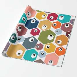 Hexagon Eyeballen Cadeaupapier