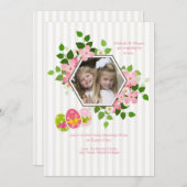 Hexagon Floral Foto Paas Kaart (Voorkant / Achterkant)