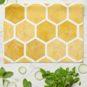 Hexagon gele honingraat keukenhanddoeken (Gevouwen)