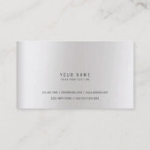 Hexagon Geometical Metallic Marble Silver Grey Visitekaartje (Achterkant)