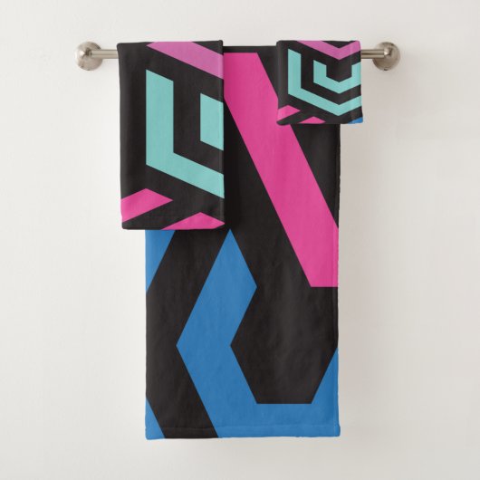 Hexagon Geometric Pattern Bad Handdoek (Insitu)