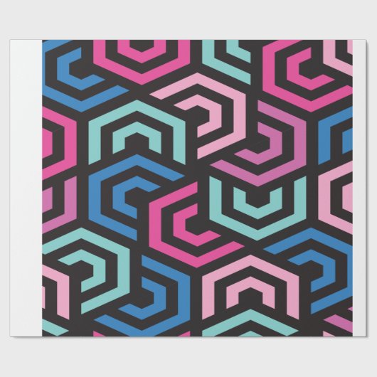 Hexagon Geometric Pattern Cadeaupapier (Vlak)