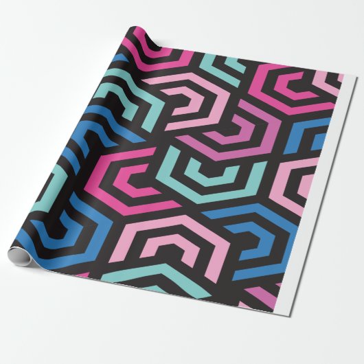 Hexagon Geometric Pattern Cadeaupapier (Uitgerold)